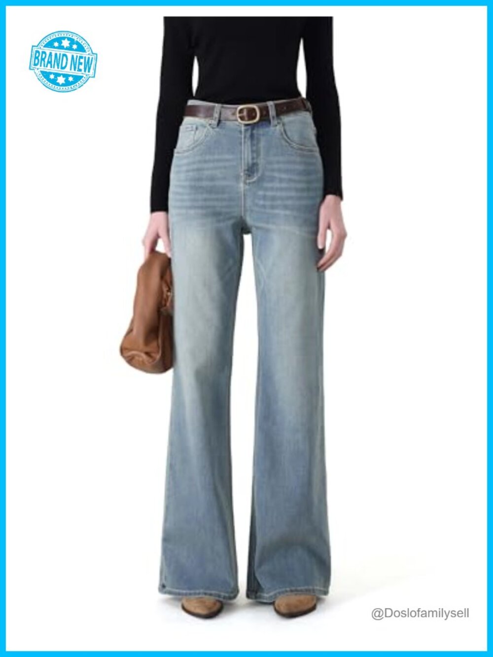 Tall Women's High Waisted Flare Jeans Stretch Long Denim Pants